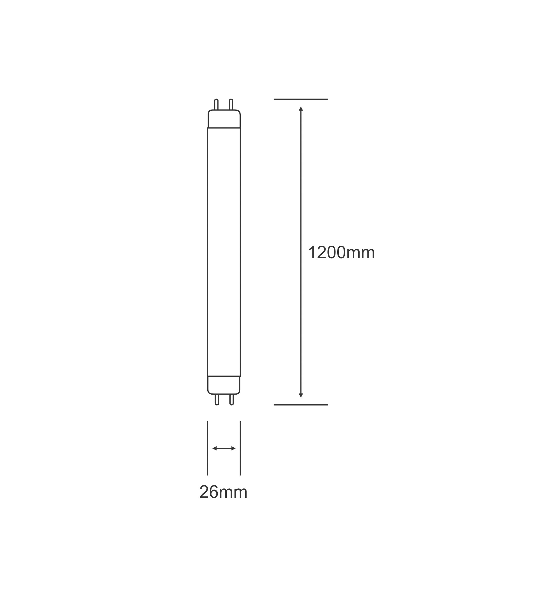 T8 Tri-phosphor Fluorescent Tubes Luxram T8 26mm